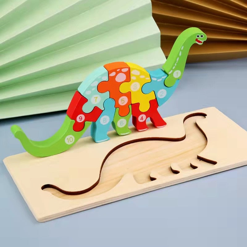 PUZZLE EN BOIS 3D POUR BEBE et tout-petits-TinyPuzzle™ Jeux enfants® Dinosaure Pour mes enfants