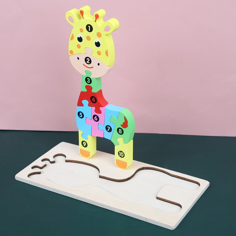 PUZZLE EN BOIS 3D POUR BEBE et tout-petits-TinyPuzzle™ Jeux enfants® Giraffe Pour mes enfants